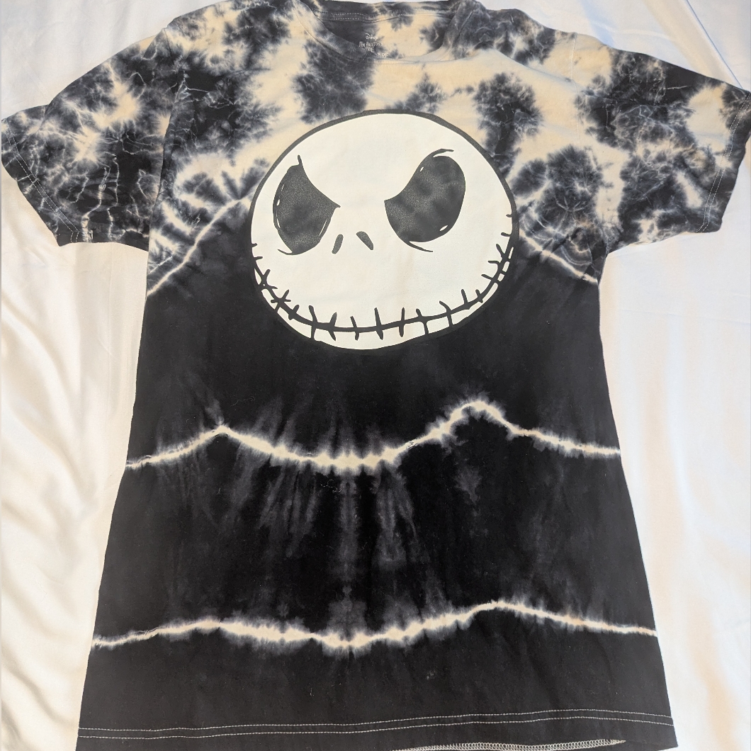 Disney Adult Medium 'Nightmare Before Christmas' Tie-Dyed Short Sleeve T-Shirt